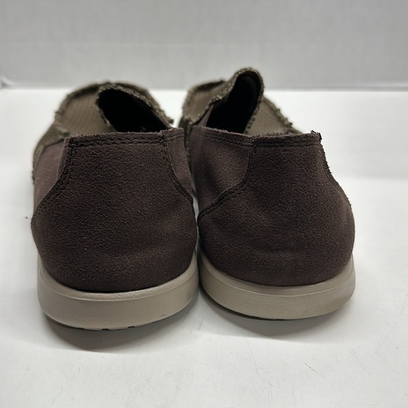 Crocs Santa Cruz Loafers Canvas Slip On Mesh Shoes Brown Tan 206558 Size Mens 9 - Picture 3 of 9